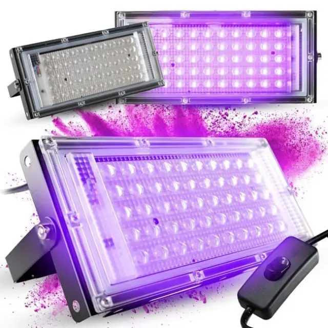 LIGHT4ME IP UV PANEL panel ultraviolet floodlight 50 × 0.5W UV LED power switch mounting bracket AC power supply