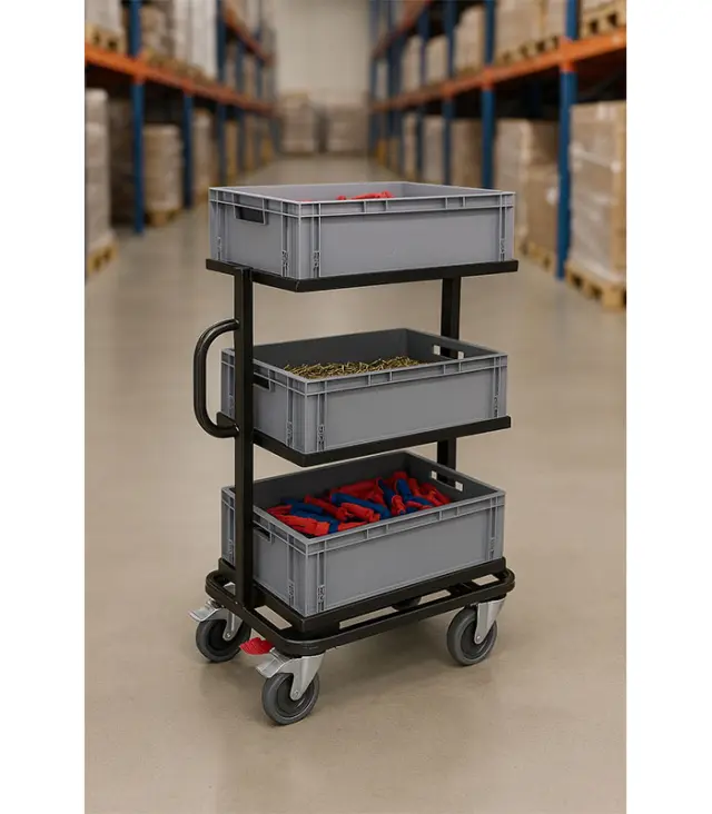 Variofit sw-400.800/AG Τρόλεϊ Μεταφοράς 3 Επιπέδων για Φορτίο Βάρους ως 200kg 2