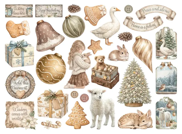 Die Cuts Stamperia, White Christmas 2