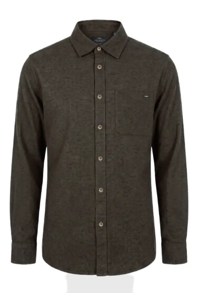 Funky Buddha ανδρικό flannel πουκάμισο με τσέπη FBM014-009-05-1