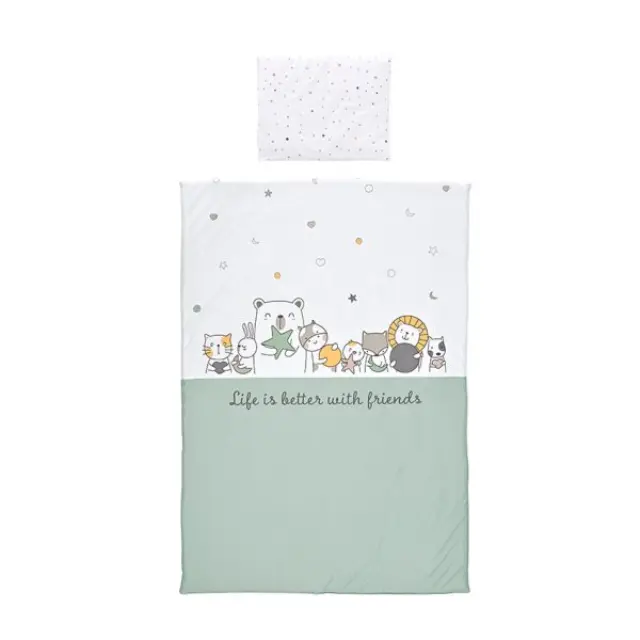 Lorelli Σετ Κούνιας 3τμχ. 95*140cm Happy Friends Mint 20800016401