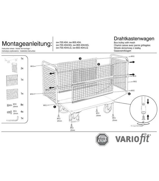 Variofit sw-800.404 Τρόλεϊ Μεταφοράς για Φορτίο Βάρους ως 500kg 2