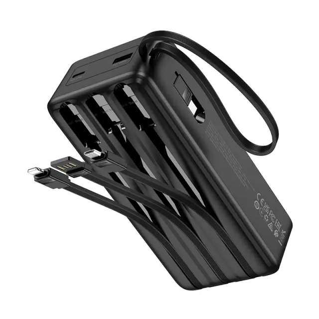 Hoco Power Bank 30000mah με 4 Ενσωματωμένα Καλώδια J146B 2
