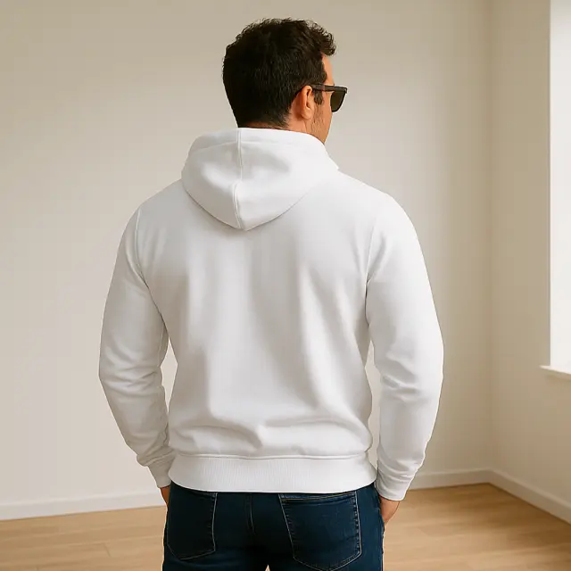 Φούτερ Noshame® Λευκό με κουκούλα και τύπωμα - 522502 - XXL 2
