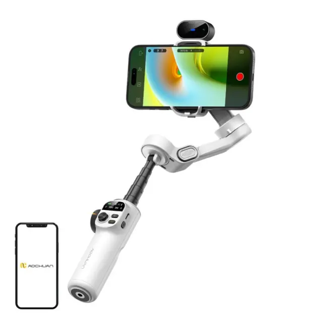 Aochuan X2 Gimbal Κινητού με Σταθεροποιητή 3 Αξόνων και 2 ώρες λειτουργίας Λευκό