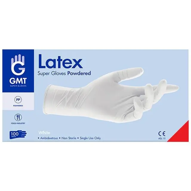 Gmt Super Gloves Powdered Latex Non-Sterile, 100pcs