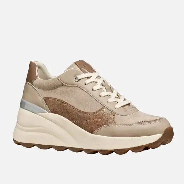 Γυναικεία Ανατομικά Δερμάτινα Sneakers Geox Spherica D65WAB 02285 C5288 Μπεζ/Καφέ Μπεζ - 37 2