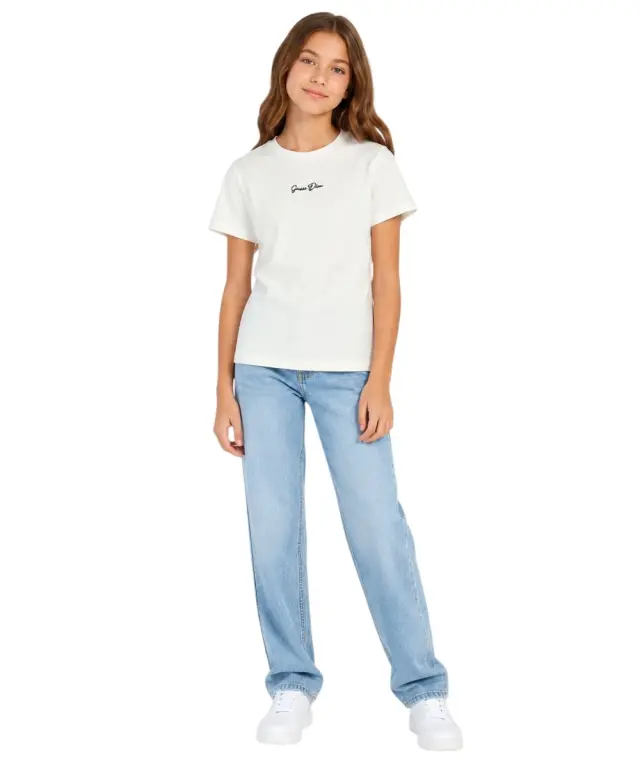 Guess Jeans - Παιδικό Κοντομάνικο Μπλουζάκι J6YI41K4760-G054 Λευκό - 12 ετών