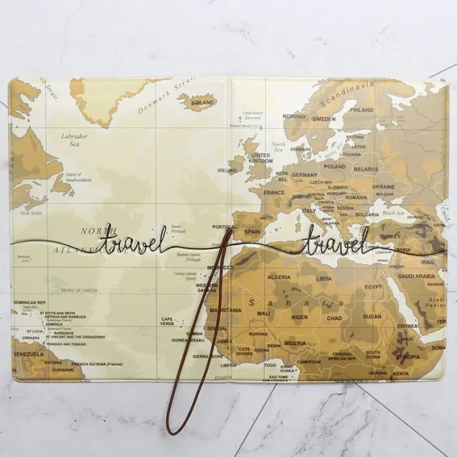 Travel World Map Θήκη Καρτών και Διαβατηρίου-Beige ΟΕΜ 2
