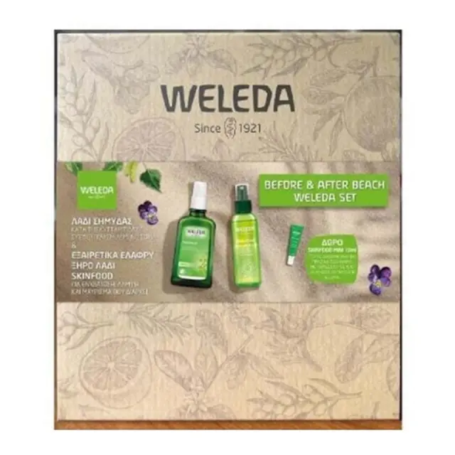 Weleda Before + After Beach Promo με Cellulite Oil Λάδι Σημύδας Κατά της Κυτταρίτιδας, 100ml, Skin Food Ultra-Light Dry Oil Ξηρό Λάδι για Πρόσωπο + Σώμα, 100ml + Skin Food Κρέμα Σώματος + Χεριών, 10ml, 1σετ