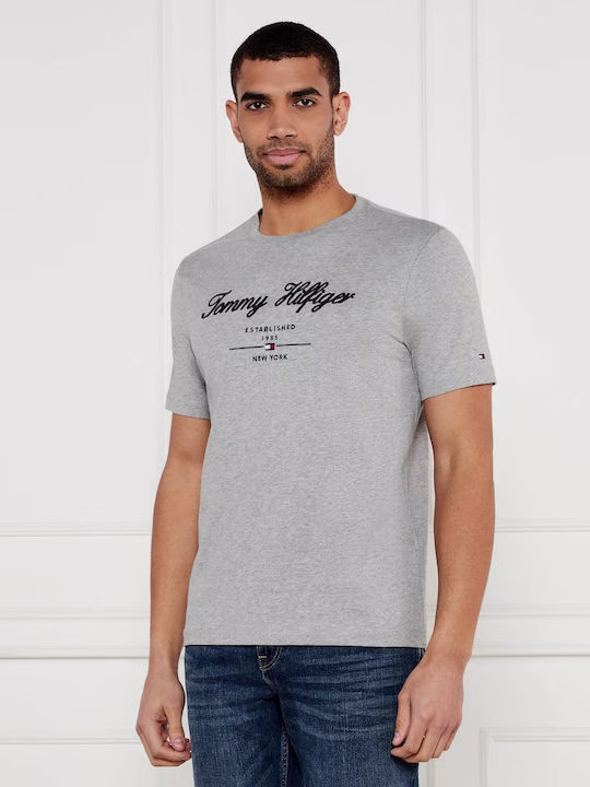 Tommy Hilfiger Γκρί Κοντομάνικη Μπλούζα Με Λογότυπο Γκρι - 3XL 3