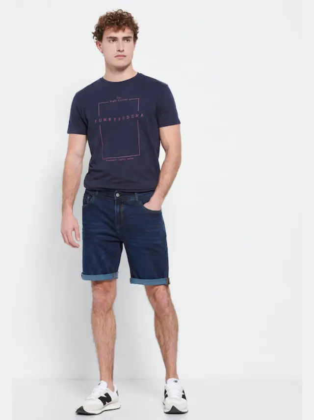 Funky Buddha Jean Shorts Navy FBM007-070-03 - 28