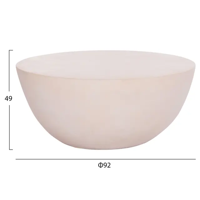 ΤΡΑΠΕΖΙ ΣΑΛΟΝΙΟΥ ΣΤΡΟΓΓΥΛΟ FB918162.02 FIBER CEMENT ΣΕ ΑΝΟΙΧΤΟ ΜΠΕΖ--Φ92x49Υεκ. 2