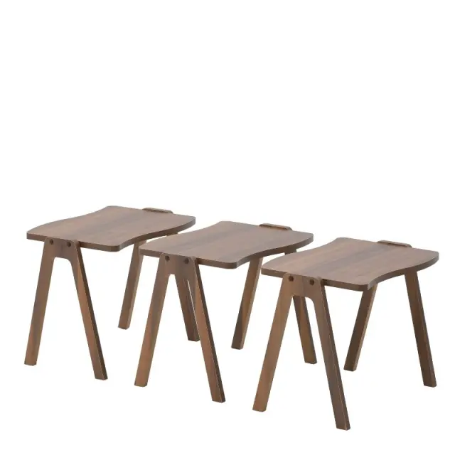 Τραπεζάκι Φυσικό Ξύλο 50x35x40cm Σετ 3τμχ 6-50-794-0004