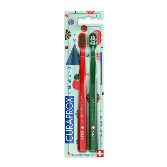 CURAPROX CS Duo Christmas Edition 5460 Ultra Soft Toothbrushes, 2pcs
