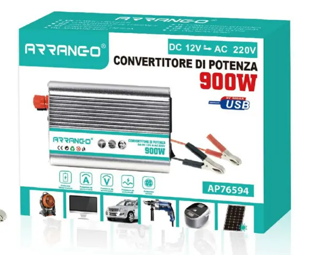 Arrango Inverter 900W DC 12V to AC 220V AP76594 2