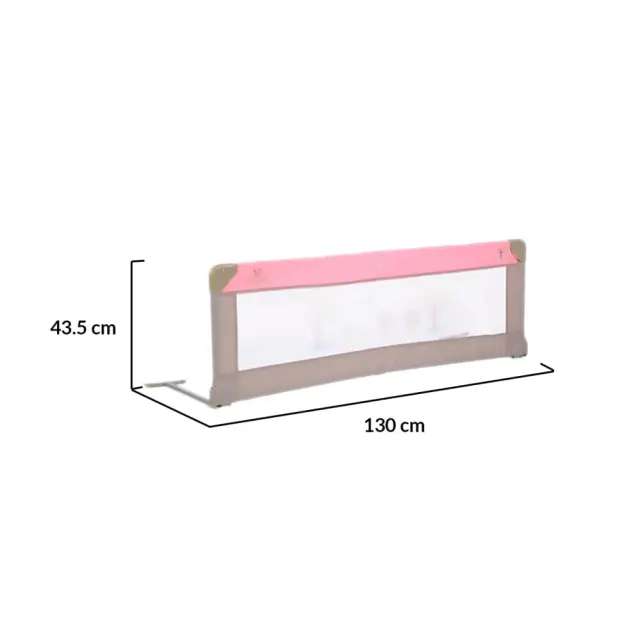 Cangaroo Προστατευτική Μπάρα Κρεβατιού 130x43,5 εκ. Ροζ 2