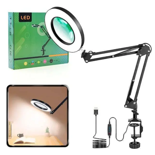 Λάμπα γραφείου με μεγεθυντικό φακό και Ring Light