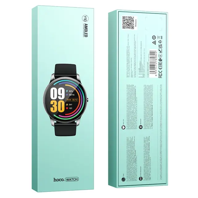 Smartwatch Hoco Y10 AMOLED Οθόνη 1.3" 3ATM 230mAh V5.0 Silicon Band Γκρι 2