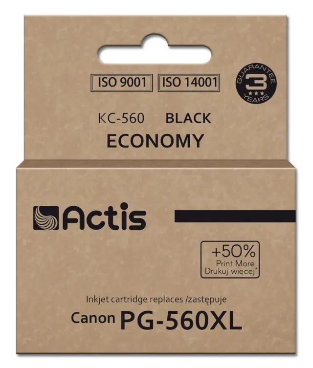 Actis KC-560 Ink (replacement for Canon PG-560XL; Supreme; 22 ml; black). Prints 50% more than OEM.