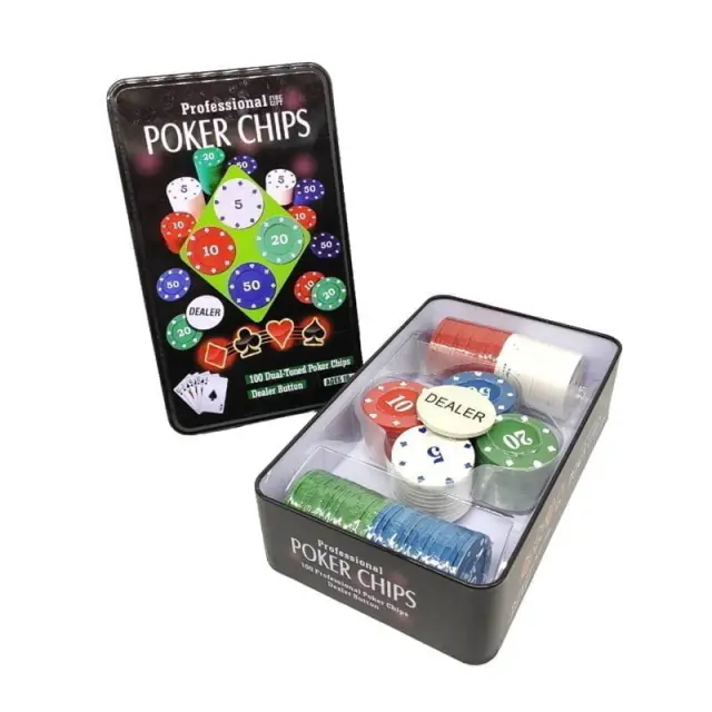 Σετ 100 Μάρκες Πόκερ Σε Μεταλλικό Κουτί - Professional poker chips 2691900
