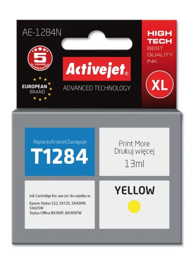 Activejet AE-1284N Ink (replacement for Epson T1284 Supreme 13 ml yellow)