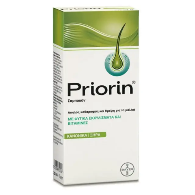 PRIORIN® Bayer Σαμπουάν Θρέψης - Με Φυτικά Εκχυλίσματα & Βιταμίνες - Κανονικά ή Ξηρά Μαλλιά 200 ml