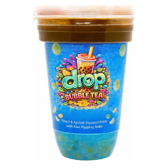 Drop Tea Bubble 400ml Bubble Gum with Strawberry Popping Boba