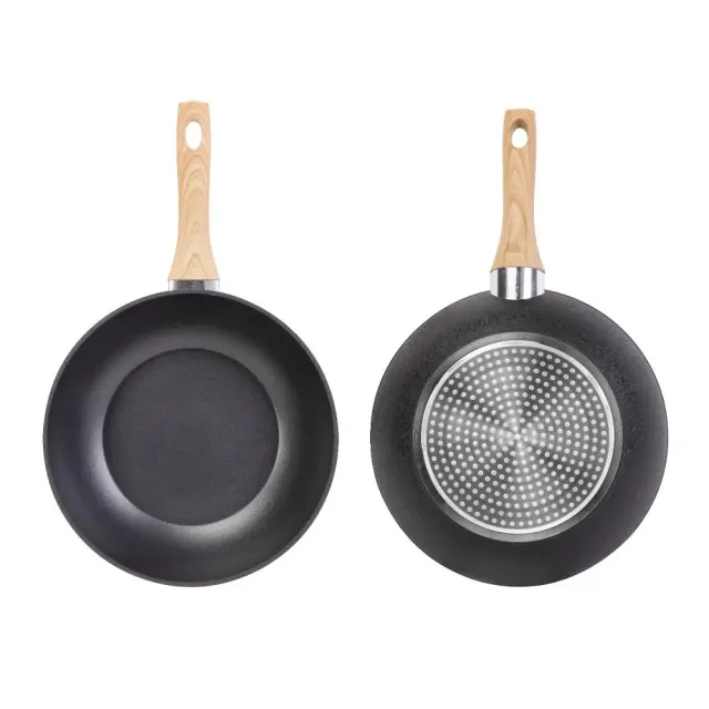 Τηγάνι Wok NATUR Αντικολλητικό Αλουμινίο 28cm Lamart LT1306 Μαύρο 3