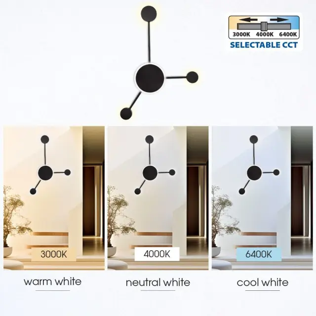 Led Γραμμικό Φωτιστικό Τοίχου - Απλίκα Gemini 19Watt Μαύρο CCT Switch VIV004817 2