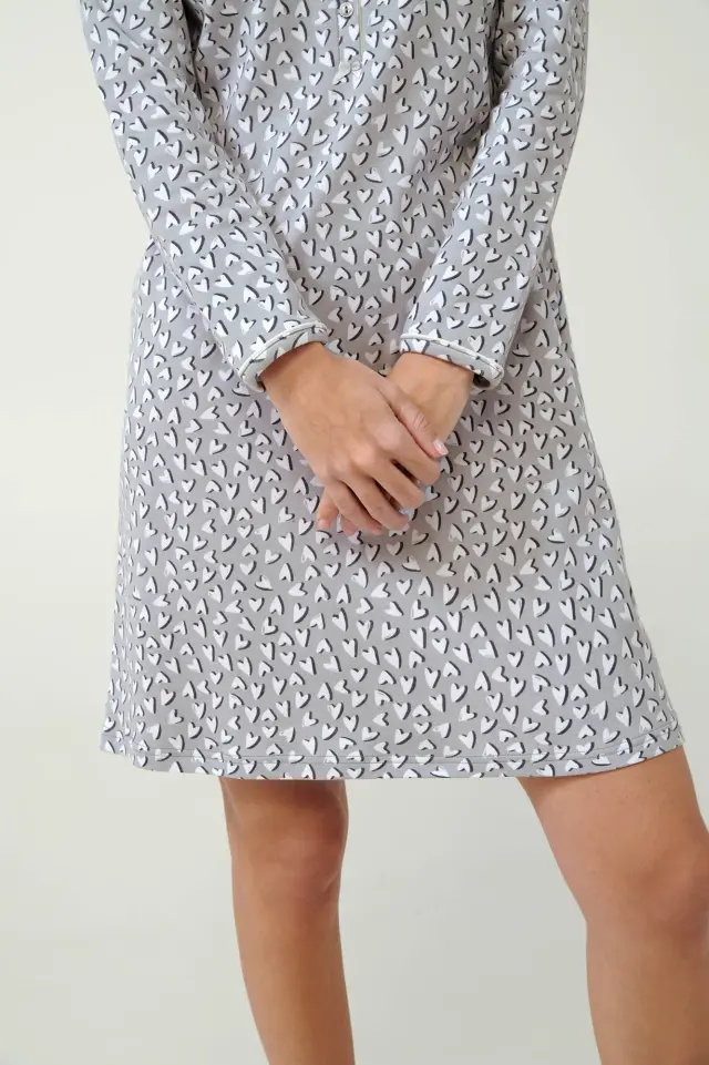 Vamp Νυχτικό Με Πατιλέτα Light Gray - S 3