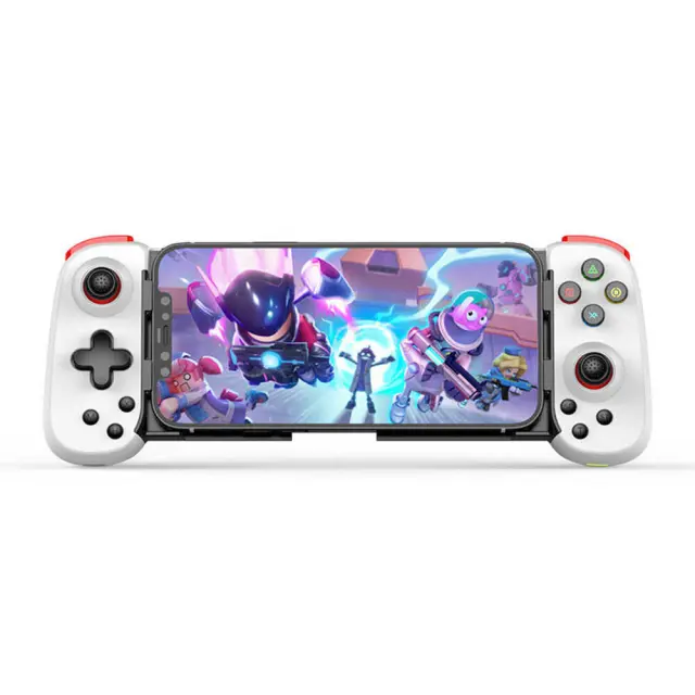Techsuit - Wireless Controller (D6 DP) - for Phones, Bluetooth, 400mAh - White