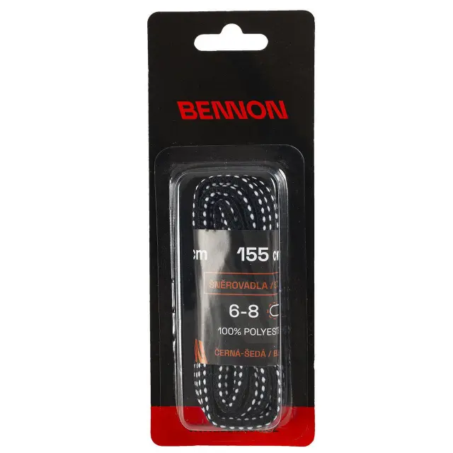 Κορδόνια παπουτσιών Bennon black-grey 155εκ.