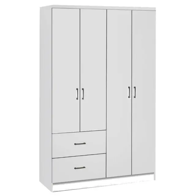 Ντουλάπα LIFE Τετράφυλλη Λευκό Μελαμίνη 119x42x180cm