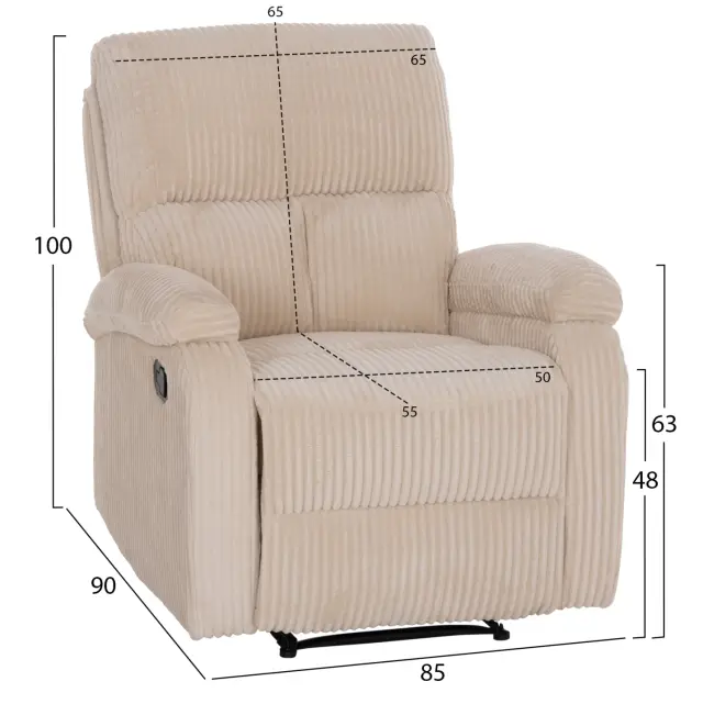 ΠΟΛΥΘΡΟΝΑ RELAX FB93296.12 ΜΠΕΖ ΡΙΓΕ ΥΦΑΣΜΑ 81x94x97Υεκ. 2