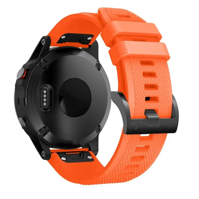 Λουράκι Σιλικόνης για Garmin Fenix 5/6/6 Pro/7/8/9 (47mm) Με Μαύρο Κλείσιμο- Orange OEM