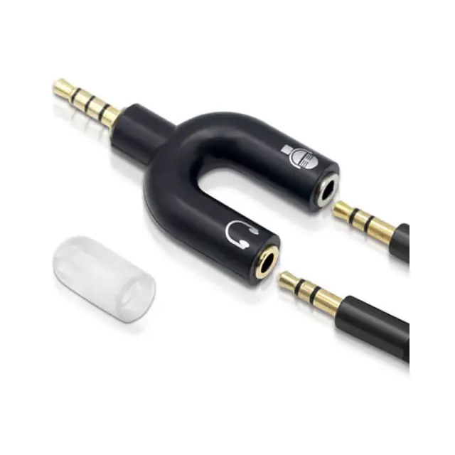 Αντάπτορας Powertech Splitter 3.5mm 4pin (M) σε 2x 3.5mm 4pin (F) CAB-J043, μαύρο 3