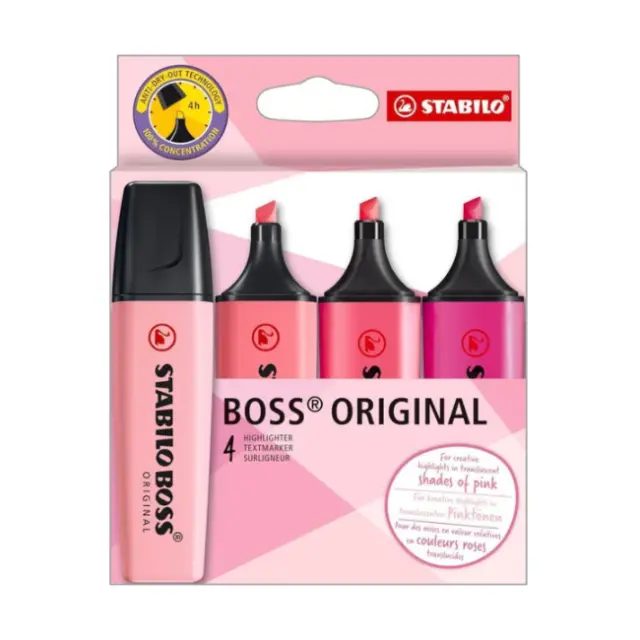 Stabilo Boss Μαρκαδόροι Υπογράμμισης Shades Of Pink 4τεμ. (70/4-6-1)