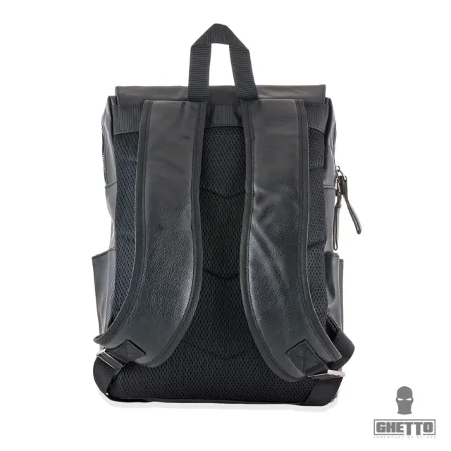 Ghetto Minimal Leather Backpack with Strap Closure 3