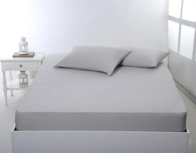 Σεντόνι με λάστιχο jersey (180cm x 200cm + 35cm) light grey - -