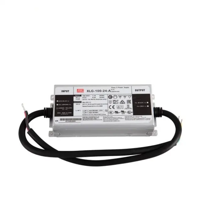 AC-DC Single output LED driver Constant Power Mode with built-in PFC; Output 24Vdc at 4A; Metal housing design; IP67; Built-in potentiometer 100W