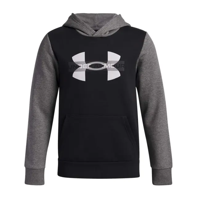 Under Armour Boy's Rival Fleece Colorblock Graphic Hoodie Μαύρο - Γκρι 6004994-001 (Under Armour)