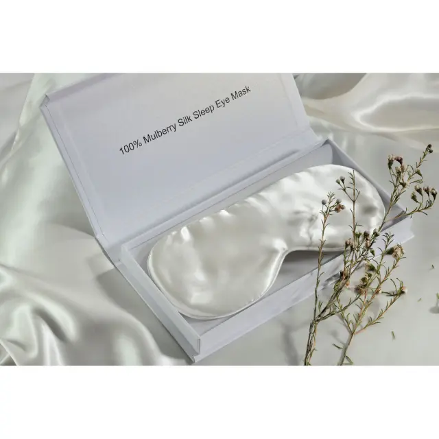Μεταξένια μάσκα ύπνου Mulberry Silk 50x76 White