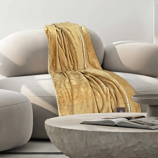 Κουβέρτα Καναπέ 130x170 Essential Greenwich Polo Club 4441 Ochre 100% Πολυέστερ 2