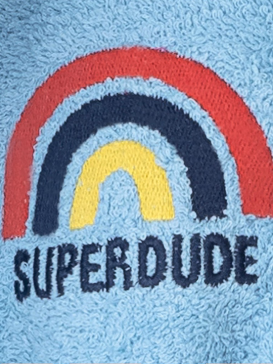 Μπουρνούζι με Κουκούλα Kids Bath SUPER DUDE CIEL 6-8 3