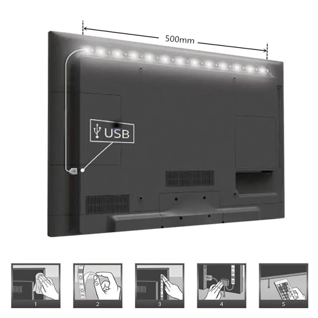 Led ταινία 5m RGB με USB και τηλεχειριστήριο- FOYU 2