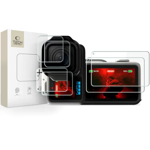 Tech-protect Foil & Glass Fit+ 2-set Gopro Mission 1 / Pro Clear