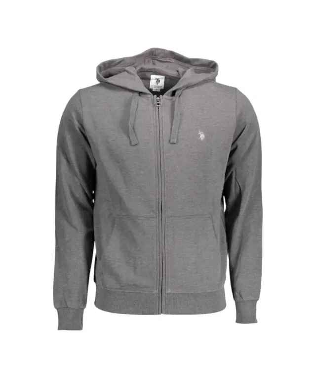 U.S. Polo Assn. - Ανδρική Φούτερ Ζακέτα με Κουκούλα και Τσέπες 63025-53223-189 Γκρι 3