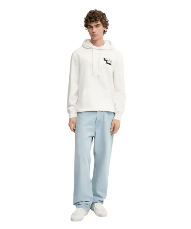 Tommy Hilfiger - Ανδρικό Φούτερ Stack Back Logo Hoodie DM0DM21625-YBL Λευκό 3