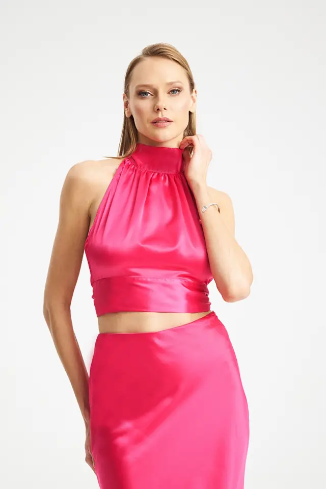 Satin Top με Halter Λαιμό & Δέσιμο NOA TOP - XS 2